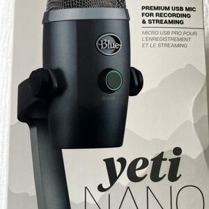 Yeti Black Nano USB Microphone Sleek Design